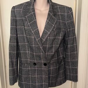 RAOUL (Anthropologie). Women's Gray Plaid Blazer. Size 8